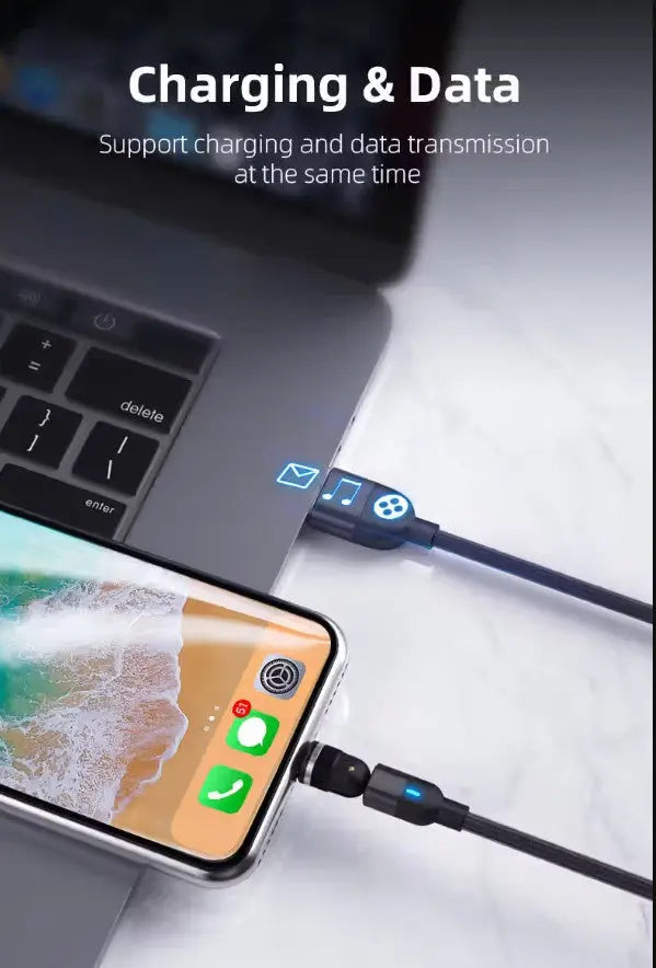 540° Rotatable 3 in 1 Magnetic Cable 3A Data Fast Charging DJNIELO'S